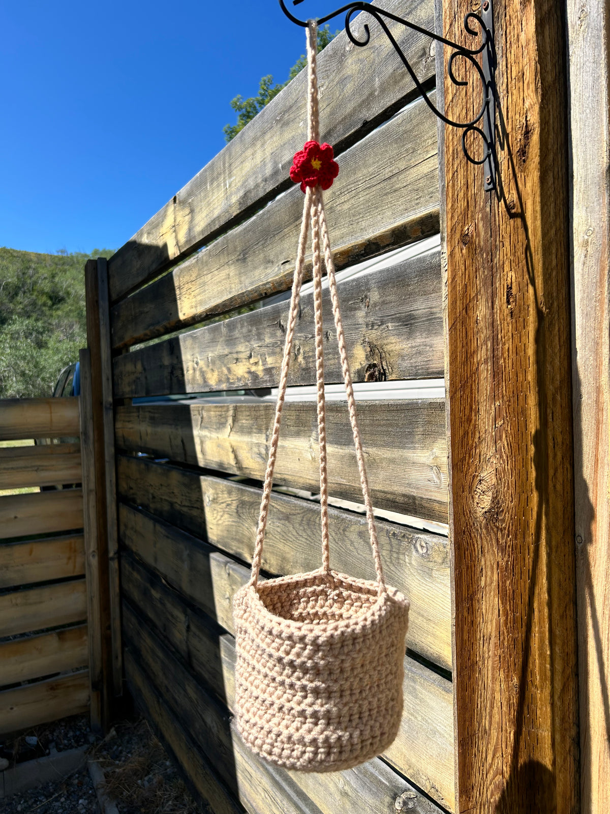 6" Crochet Hanging Plant Holder