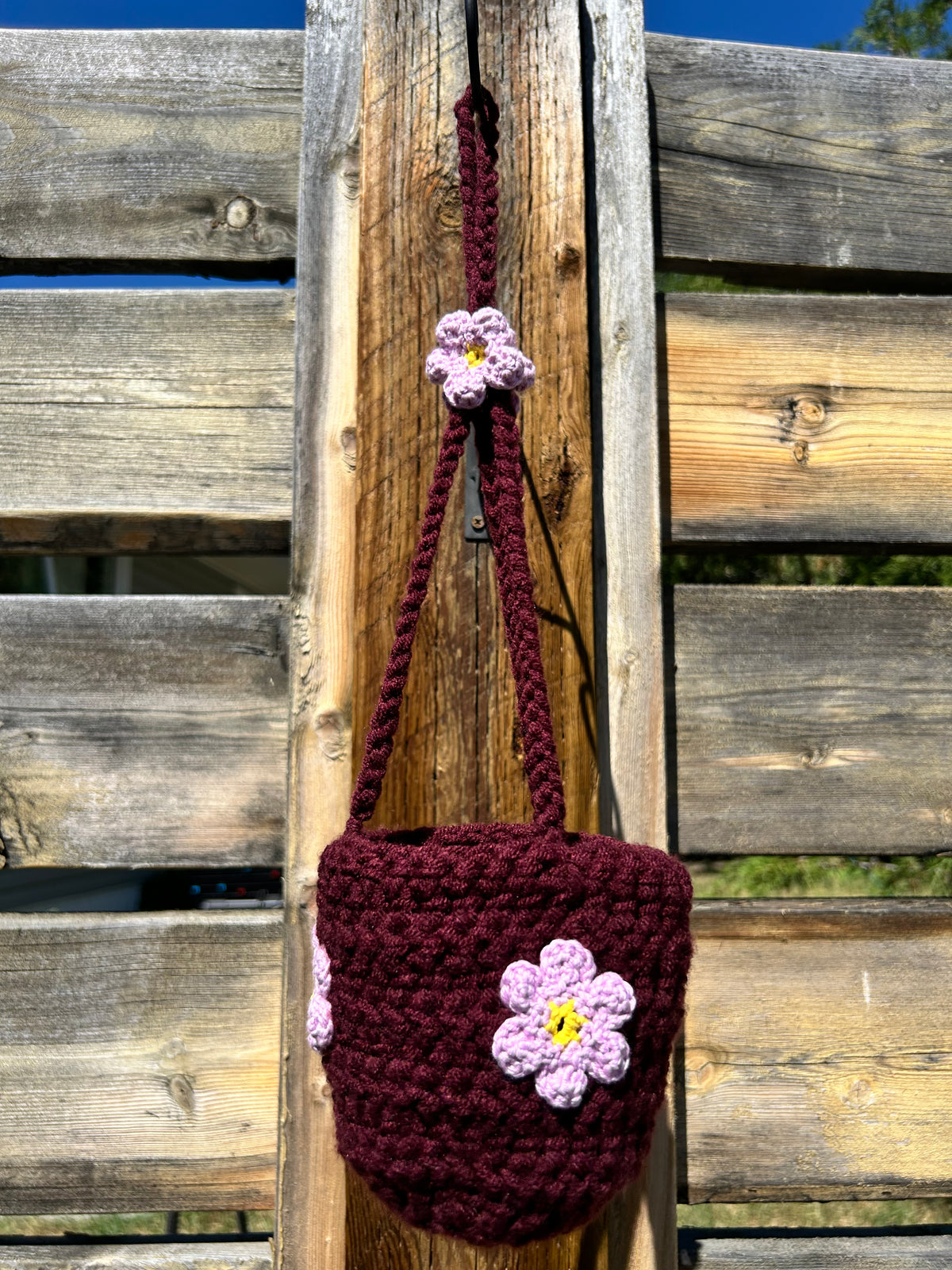 4" Crochet Hanging Plant Holder