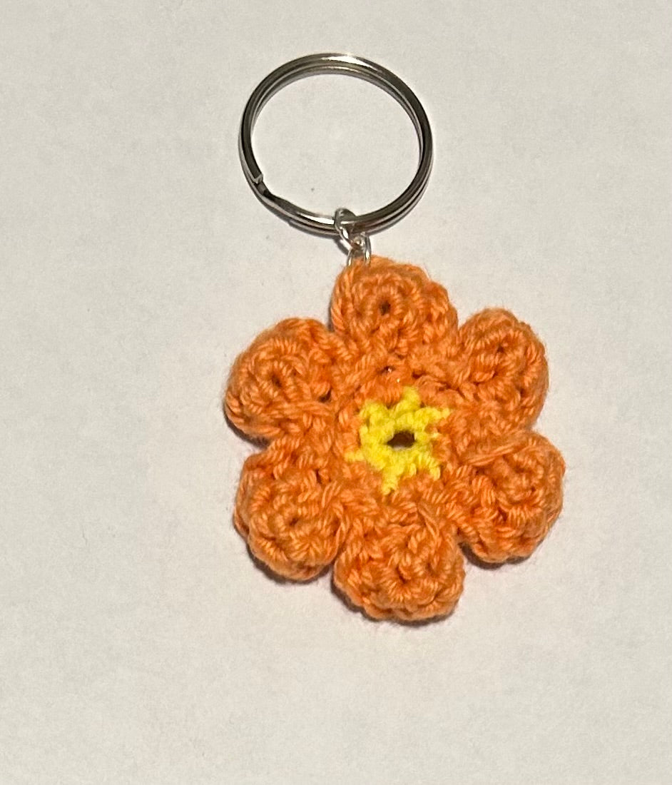 Crochet Flower Keychain