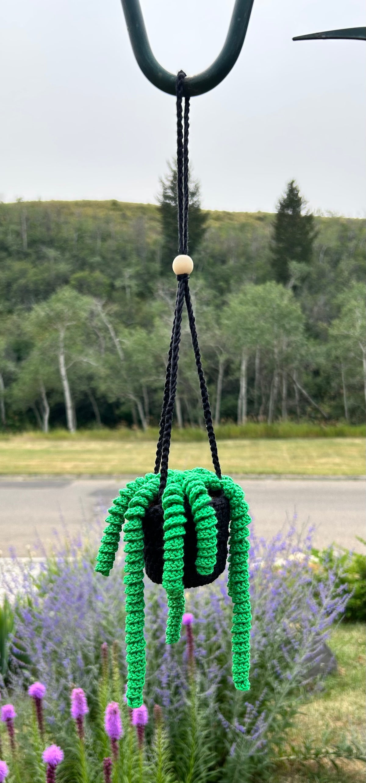 Crochet Hanging Plant - Small with Bead