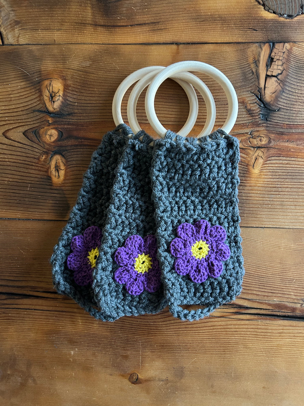 Crochet Flower Towel Holder