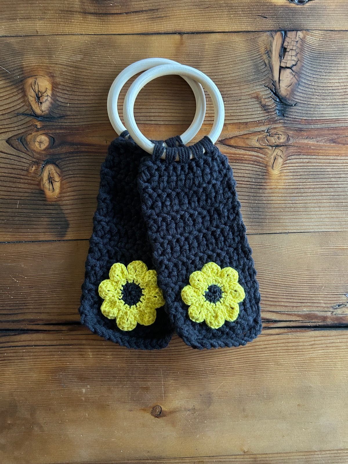 Crochet Flower Towel Holder