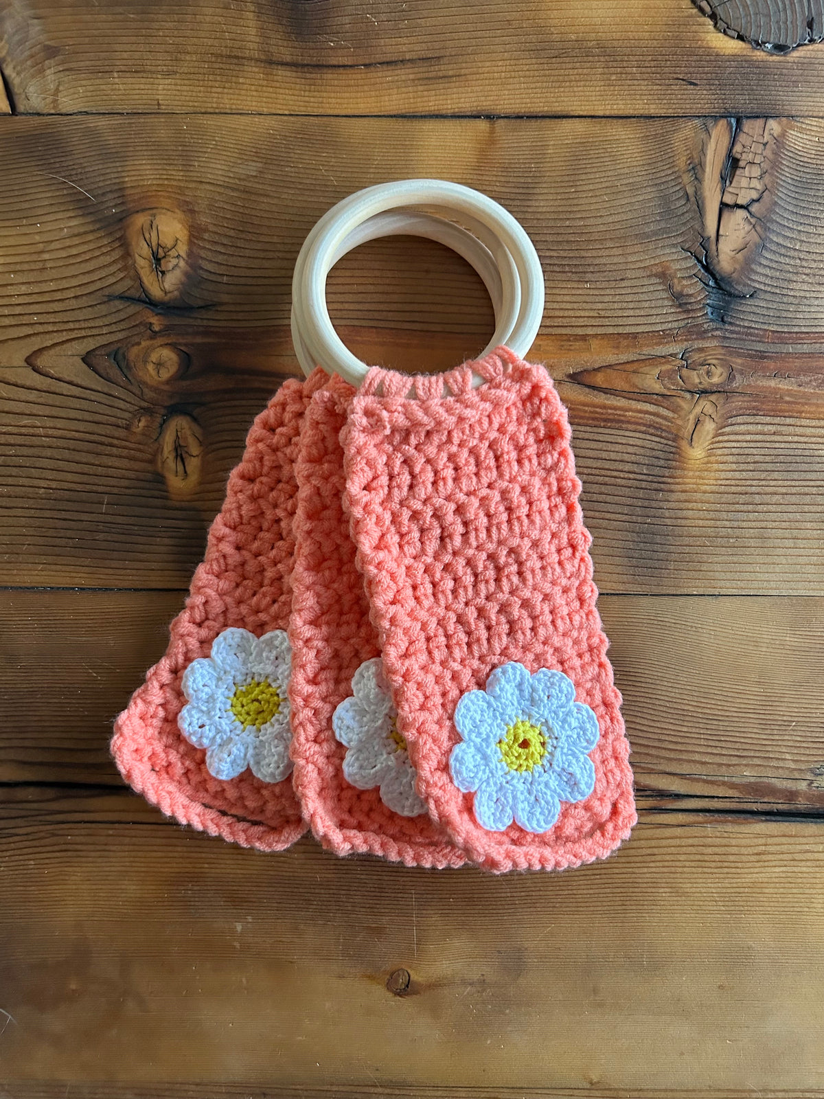 Crochet Flower Towel Holder