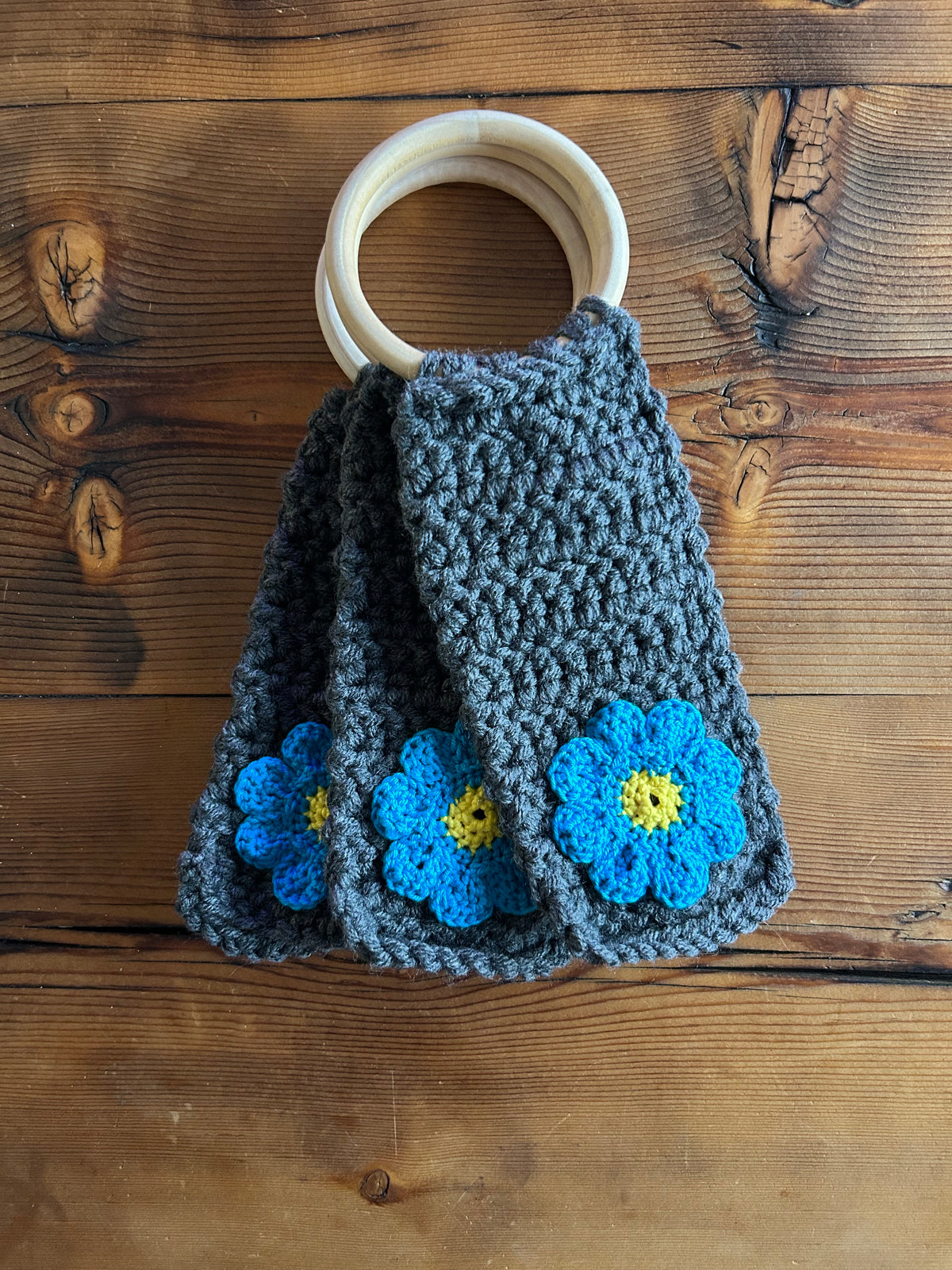 Crochet Flower Towel Holder
