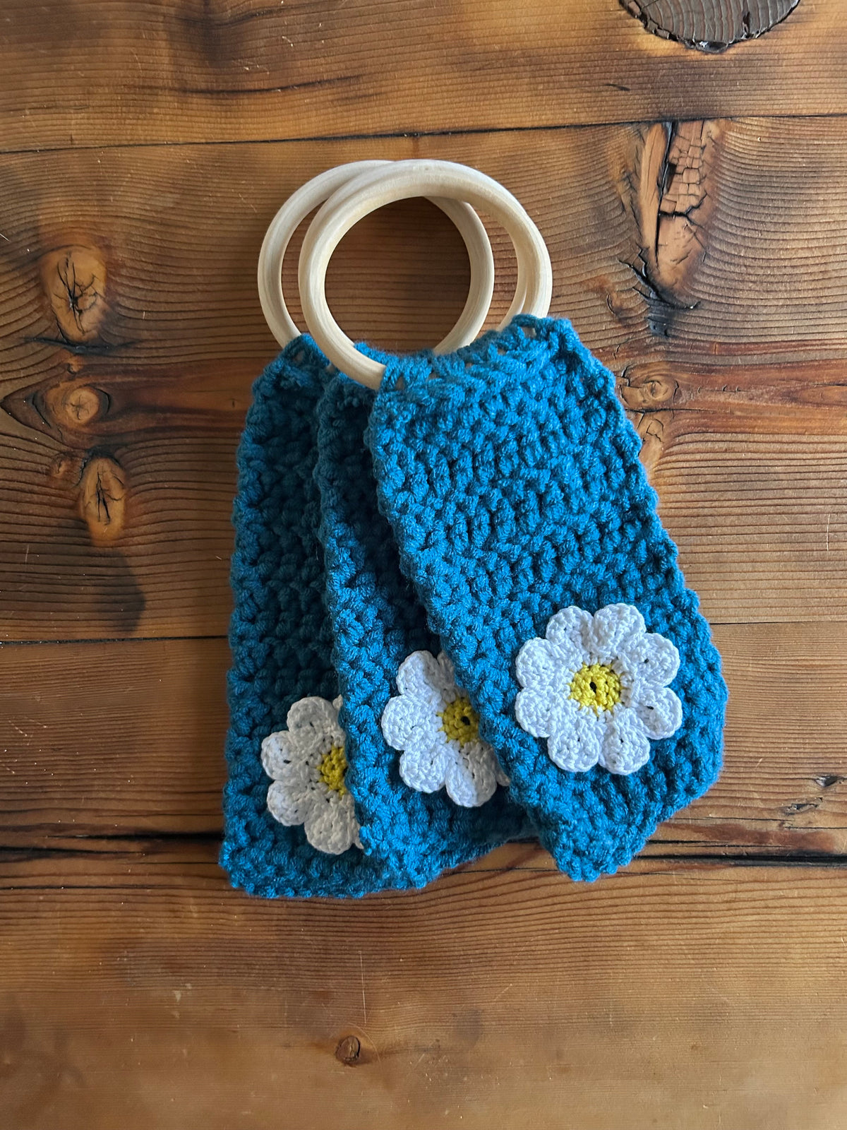 Crochet Flower Towel Holder