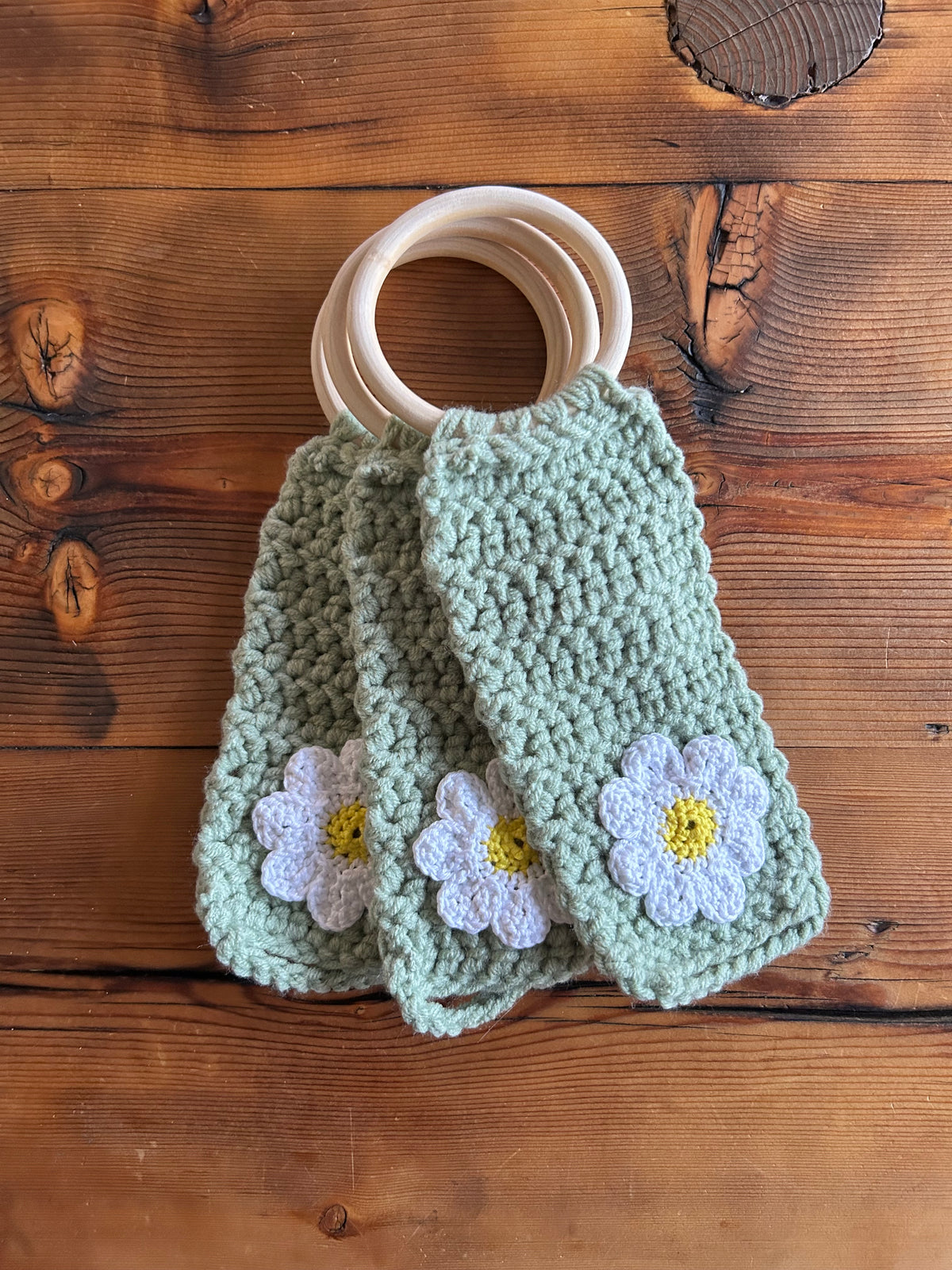 Crochet Flower Towel Holder