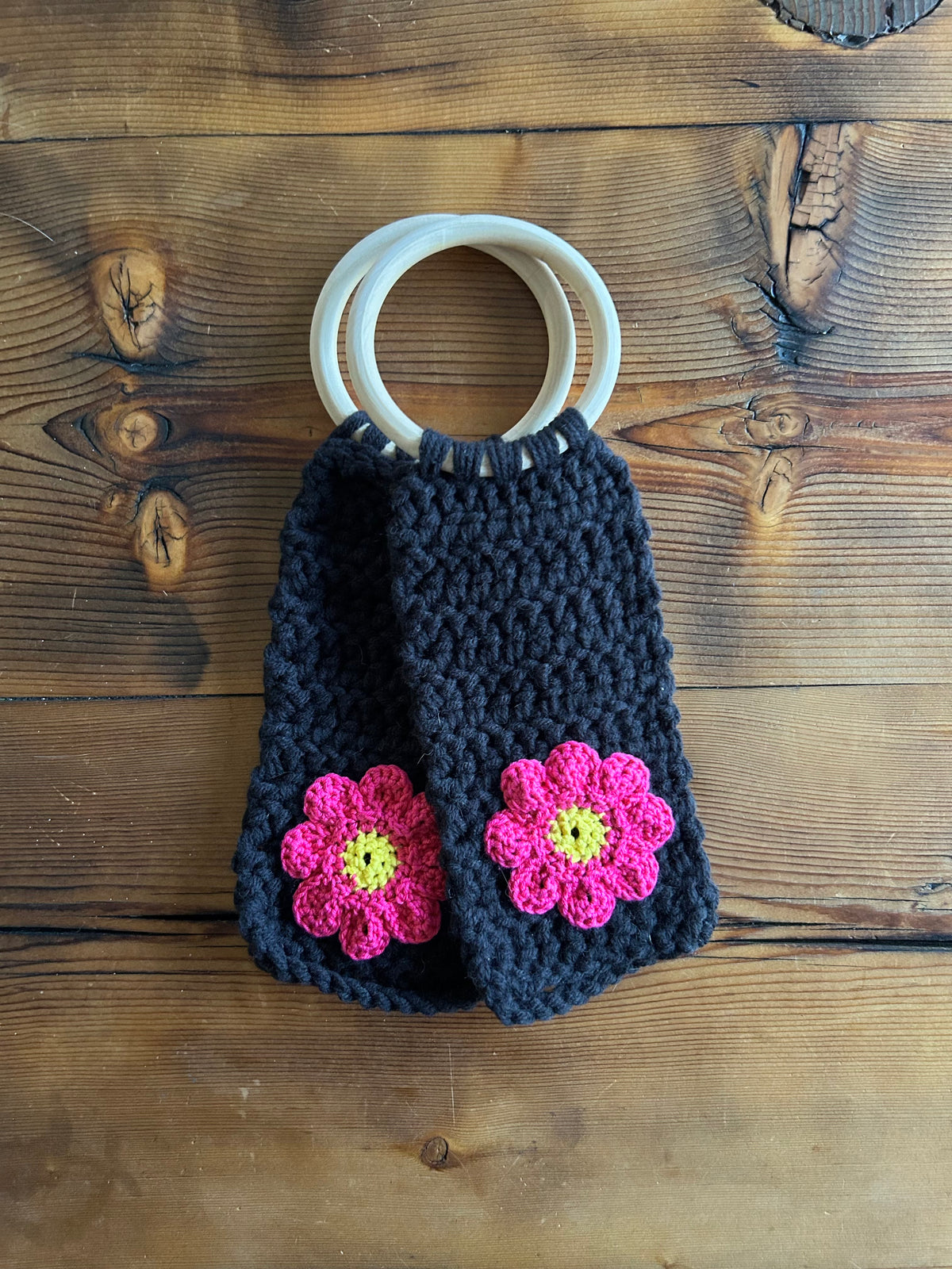 Crochet Flower Towel Holder