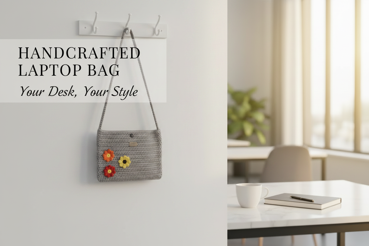 Crochet Crossbody Laptop Bag - Your Desk Your Style