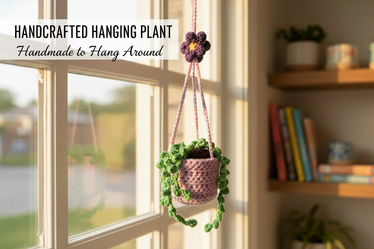 Crochet Hanging Plant Small - Handmade to Hang Around